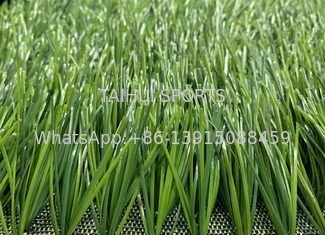 উচ্চ শক শোষণ 50mm কাস্টম আকার আউটডোর ল্যান্ডস্কেপ সিন্থেটিক কৃত্রিম ঘাস ফুটবল স্পোর্টস ক্ষেত্রের জন্য