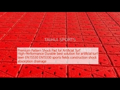কৃত্রিম ঘাসের জন্য প্রিমিয়াম প্যাটার্ন শক প্যাড উচ্চ কার্যকারিতা কৃত্রিম ঘাসের জন্য টেকসই সেরা সমাধান EN:15530 EN15330 খেলাধুলার ক্ষেত্র নির্মাণ শক শোষণ ড্রেন