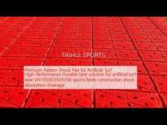 কৃত্রিম ঘাসের জন্য প্রিমিয়াম প্যাটার্ন শক প্যাড উচ্চ কার্যকারিতা কৃত্রিম ঘাসের জন্য টেকসই সেরা সমাধান EN:15530 EN15330 খেলাধুলার ক্ষেত্র নির্মাণ শক শোষণ ড্রেন